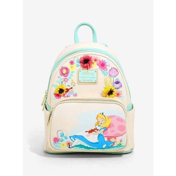 Loungefly Disney Alice in Wonderland Garden Flowers Mini Backpack NWT